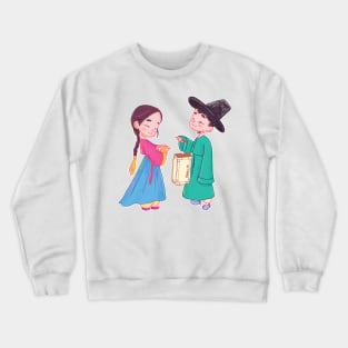 cute hanbok couple Crewneck Sweatshirt